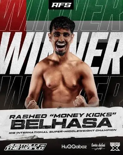 Rashed "Money Kicks" Belhasa announced as winner and super-middleweight champion
